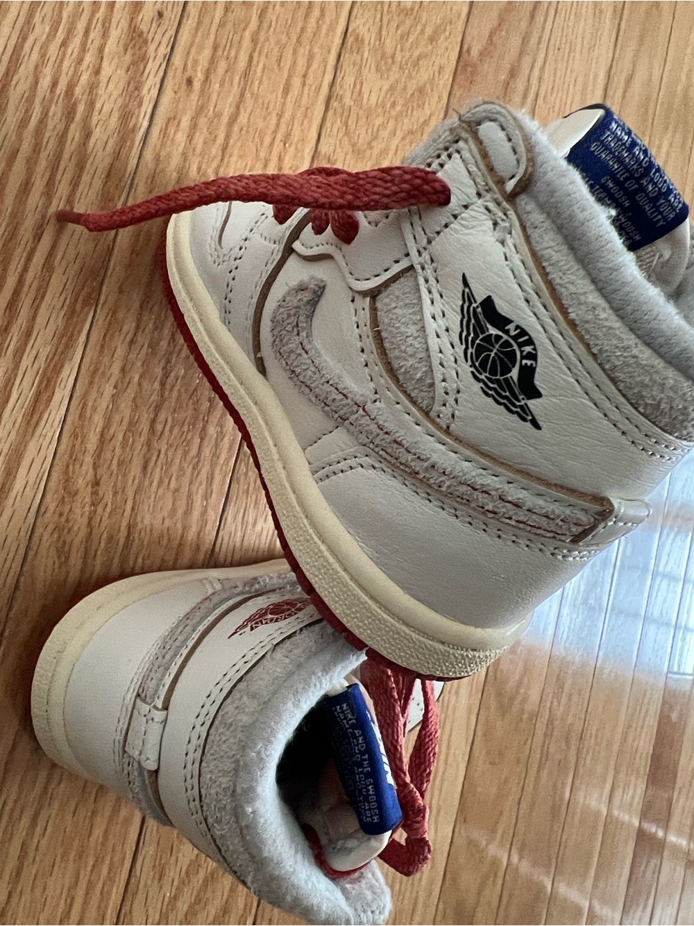 Nike baby/Toddler White and Orange High-Top Sneakers